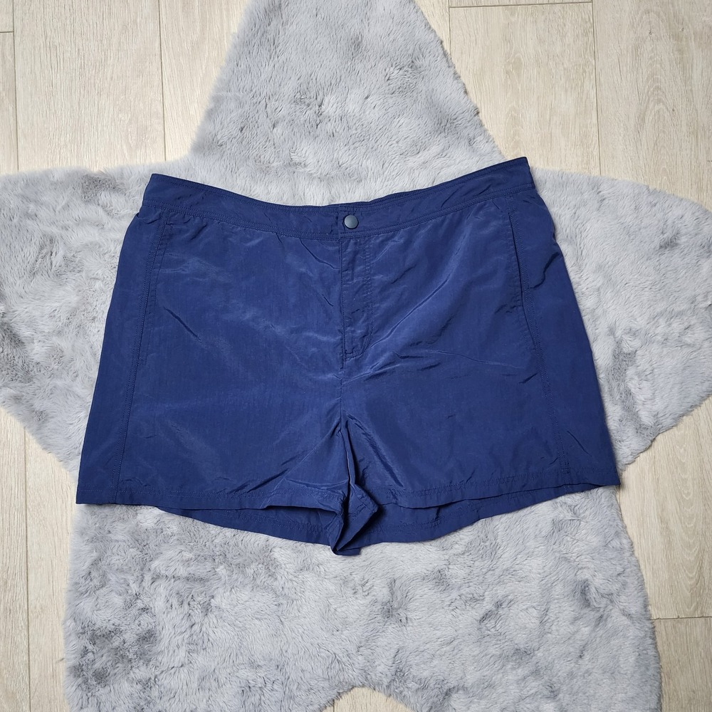 Lands' End Navy Blue Solid Swim Board Shorts Size 10